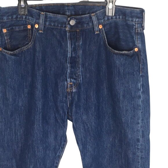 Levis 501 Jeans Mens 38x30 Blue Denim Straight Leg Button Fly Classic Fit - Picture 14 of 16